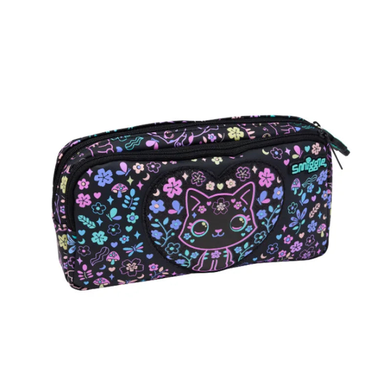 New Original Australia Smiggle Schoolbag for Girls with Black Cat Flower Lunch Bag & Pencil Case