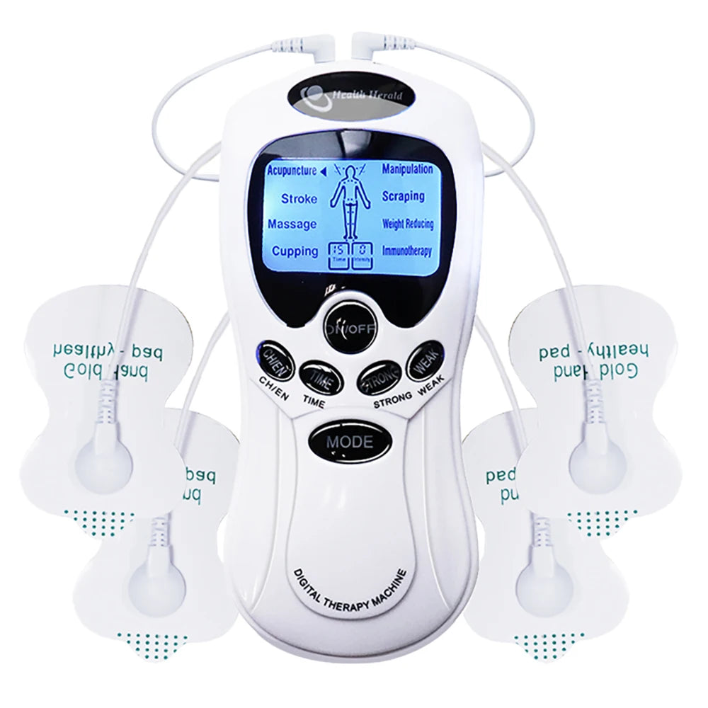 Electric Dual Output TENS Massage Machine - EMS Muscle Stimulator & Full Body Pulse Acupuncture Massager