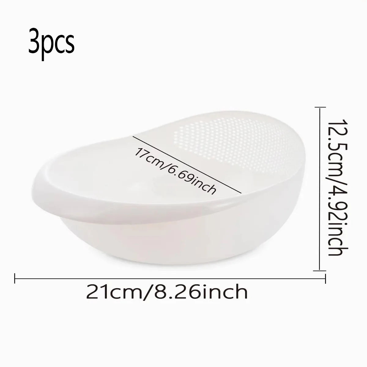 Colander Rice Bowl Drain Basket with Handle for Fruits & Washing Organizer