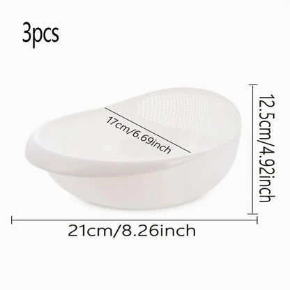 Colander Rice Bowl Drain Basket with Handle for Fruits & Washing Organizer