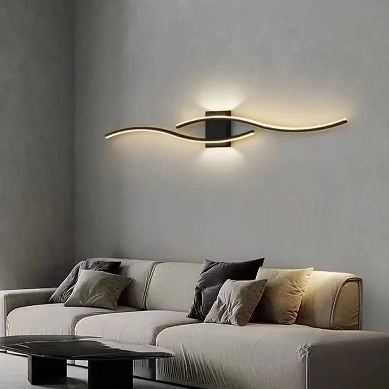 Modern LED Wall Lamp - Long Strip Decorative Lighting for Bedroom, Living Room & TV Background