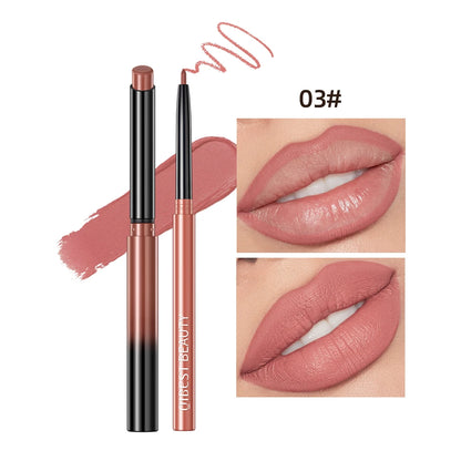QIBEST 2PC Matte Velvet Lipstick & Lipliner Set - Long Lasting Red Lip Contour Pencil
