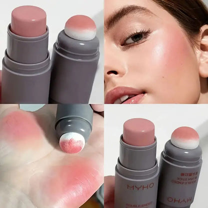 Double-Ended Blush Stick – Natural Long-Lasting Matte Creamy Rouge for Expansive Color