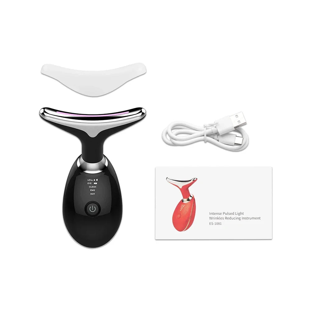 Face & Neck Lift Beauty Device - EMS Facial Massager with LED Light Therapy for Skin Tightening & Anti-Wrinkle