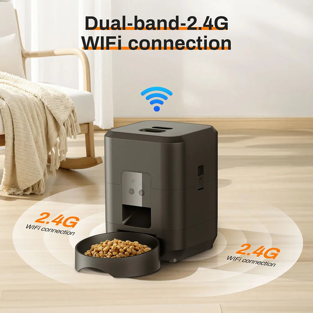 2L Smart Automatic Pet Feeder with Timer & WiFi App for Dogs & Cats