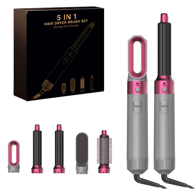 5-in-1 Hair Dryer Hot Comb Set Professional Curling Iron & Straightener Styling Tool for Dyson Airwrap