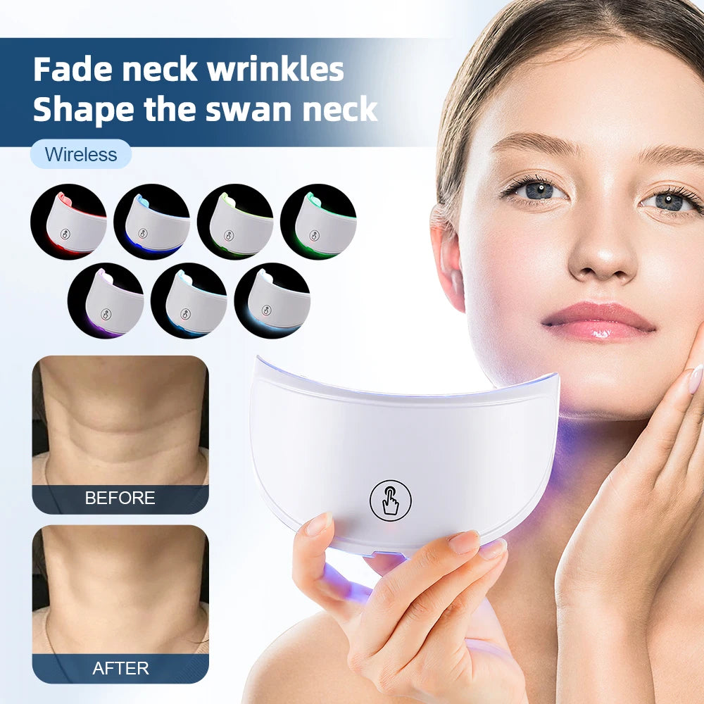 Neck LED Lift Mask - Photon Skin Tightening & Anti-Wrinkle Beauty Device for Neck Rejuvenation