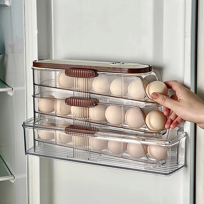 1PCS Automatic Rolling Egg Storage Box, Egg Holder Rack & Organizer for Refrigerator