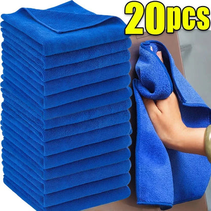 1-20Pcs Microfiber Towels for Car Wash, Drying, and Household Cleaning Cloths
