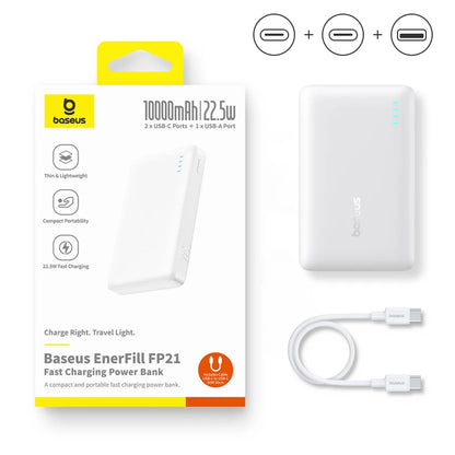 Baseus 22.5W Power Bank 10000mAh, QC PD Fast Charging Portable Charger for iPhone 16/15, Samsung, Xiaomi