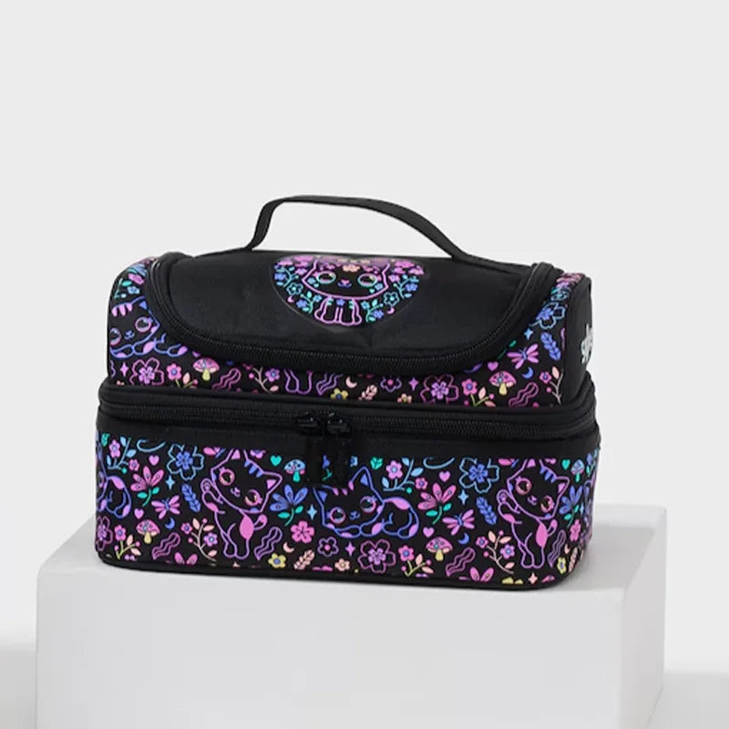 New Original Australia Smiggle Schoolbag for Girls with Black Cat Flower Lunch Bag & Pencil Case