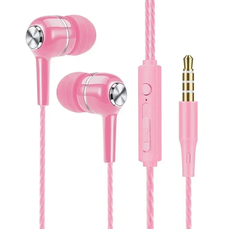 3.5mm Wired Earphones with Microphone - Bass HiFi Stereo In-Ear Headset for Phones
