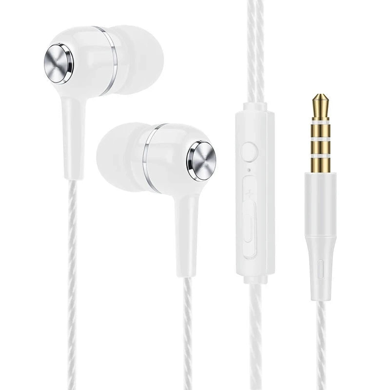 3.5mm Wired Earphones with Microphone - Bass HiFi Stereo In-Ear Headset for Phones