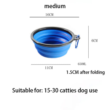 Collapsible Silicone Dog Bowl – Portable Folding Feeder for Outdoor Travel (350/1000ml)
