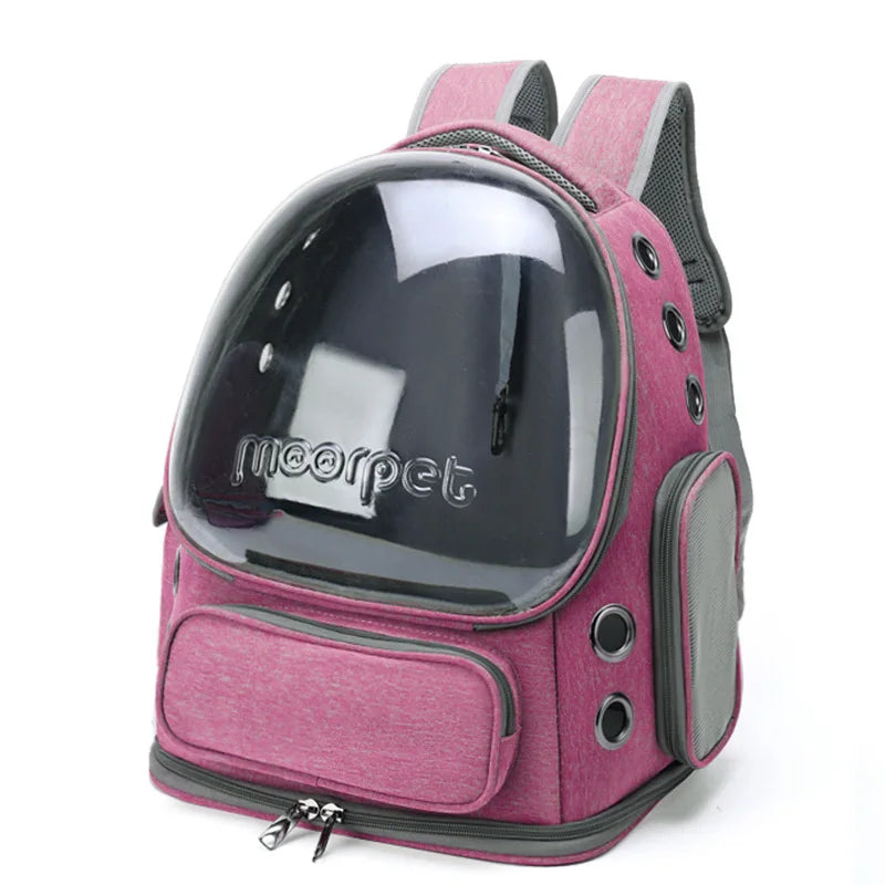 Transparent Pet Cat Carrier Backpack – Breathable Travel Bag for Cats & Small Dogs