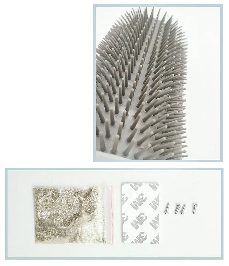 Cat Self-Groomer with Catnip Wall Corner Massage Comb Soft Face Rubs Pet Grooming Tool