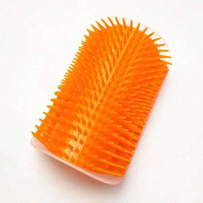 Cat Self-Groomer with Catnip Wall Corner Massage Comb Soft Face Rubs Pet Grooming Tool