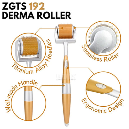 ZGTS 192 Needle Derma Roller - 0.25mm Microneedling for Face, Body, Scar & Stretch Mark Removal