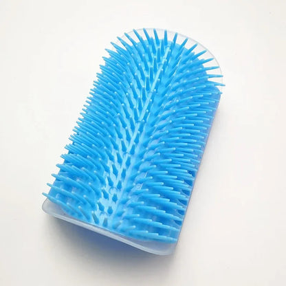 Cat Self-Groomer with Catnip Wall Corner Massage Comb Soft Face Rubs Pet Grooming Tool