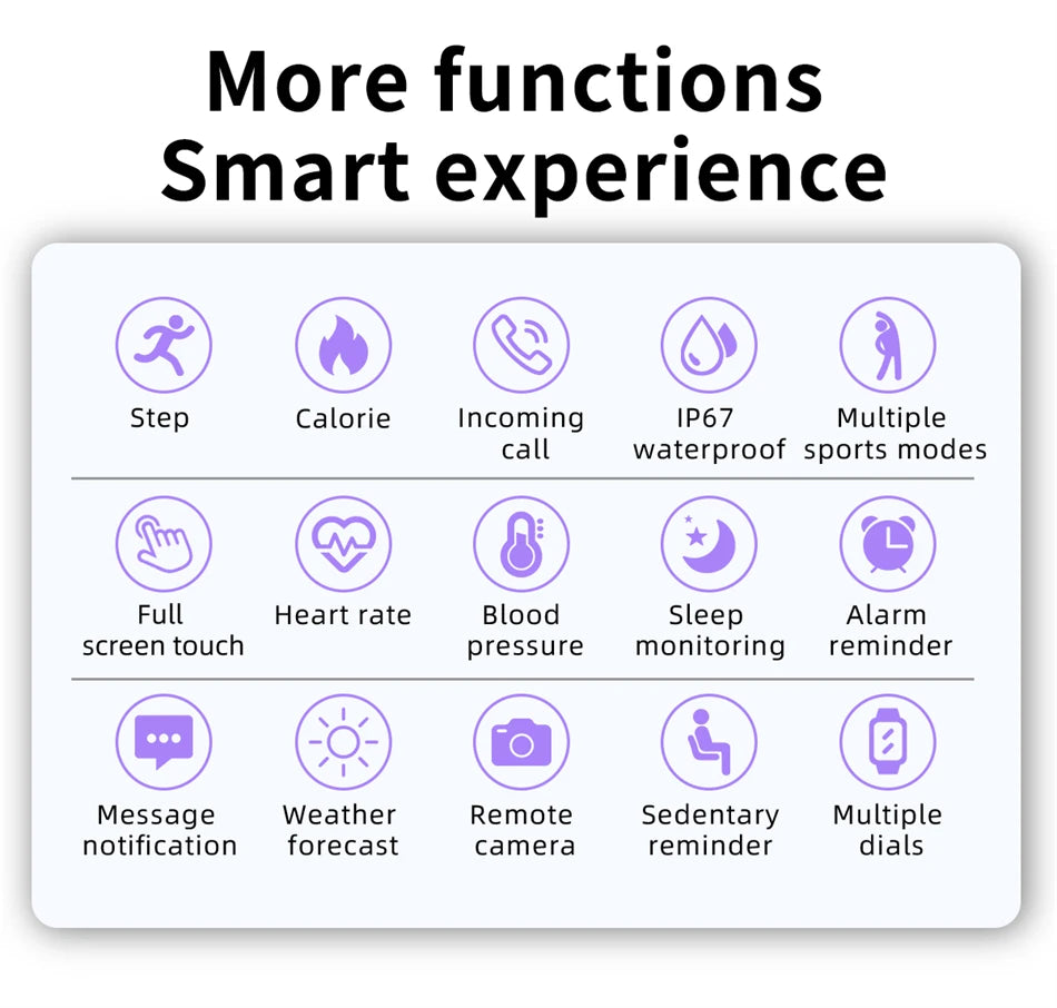 LIGE Smart Watch for Men & Women, Full Touch Screen, Sport Fitness Tracker, IP67 Waterproof, Bluetooth for Android/iOS