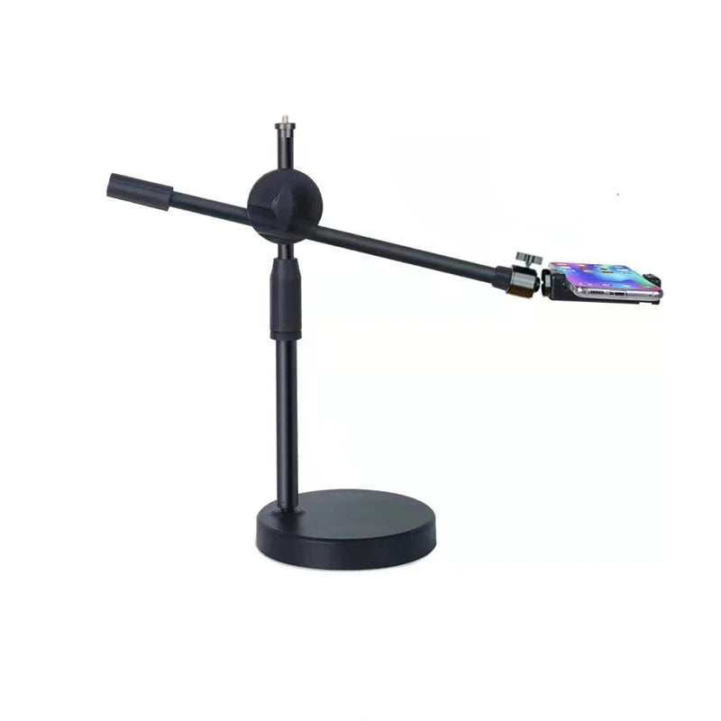 Overhead Tripod with Ring Light - Tabletop Stand & Mobile Phone Holder for Nail Art Photography