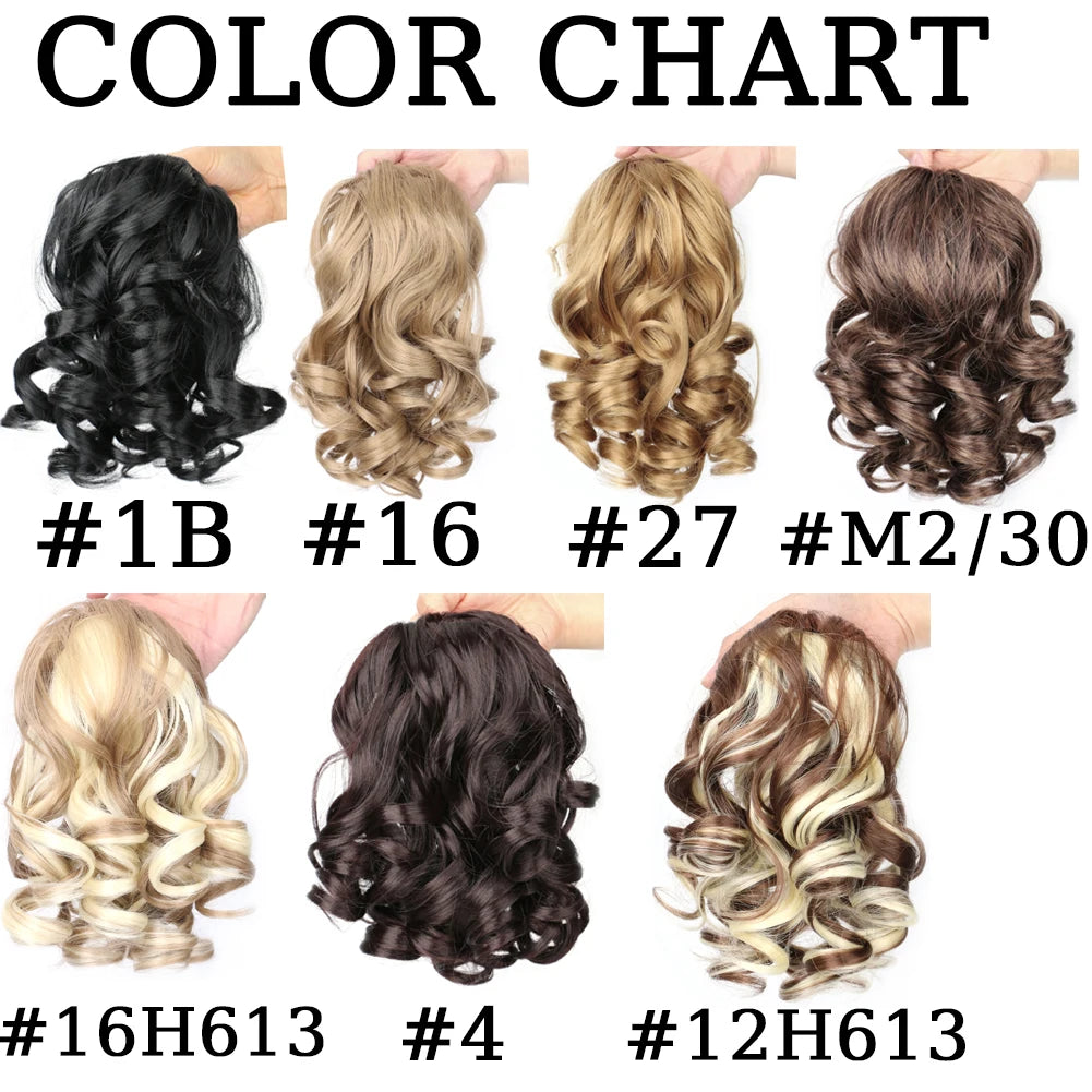 Short Afro Kinky Curly Drawstring Ponytail Synthetic Hairpiece for Women