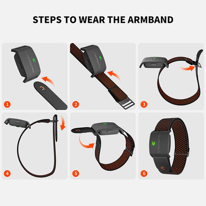 COOSPO HW9 Armband Heart Rate Monitor with HR Zones/Calories, HRM Sensor, BLE5.0 ANT+ for Fitness, Cycling, Peloton, Zwift, Wahoo