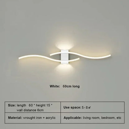 Modern LED Wall Lamp - Long Strip Decorative Lighting for Bedroom, Living Room & TV Background