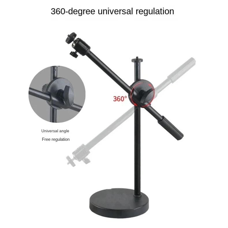 Overhead Tripod with Ring Light - Tabletop Stand & Mobile Phone Holder for Nail Art Photography