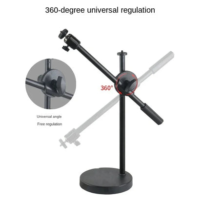 Overhead Tripod with Ring Light - Tabletop Stand & Mobile Phone Holder for Nail Art Photography