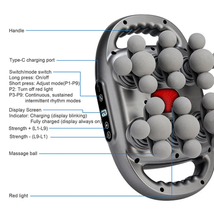 42-Head Fascia Gun High-Frequency Vibration Body Massager for Neck, Back & Waist Relief