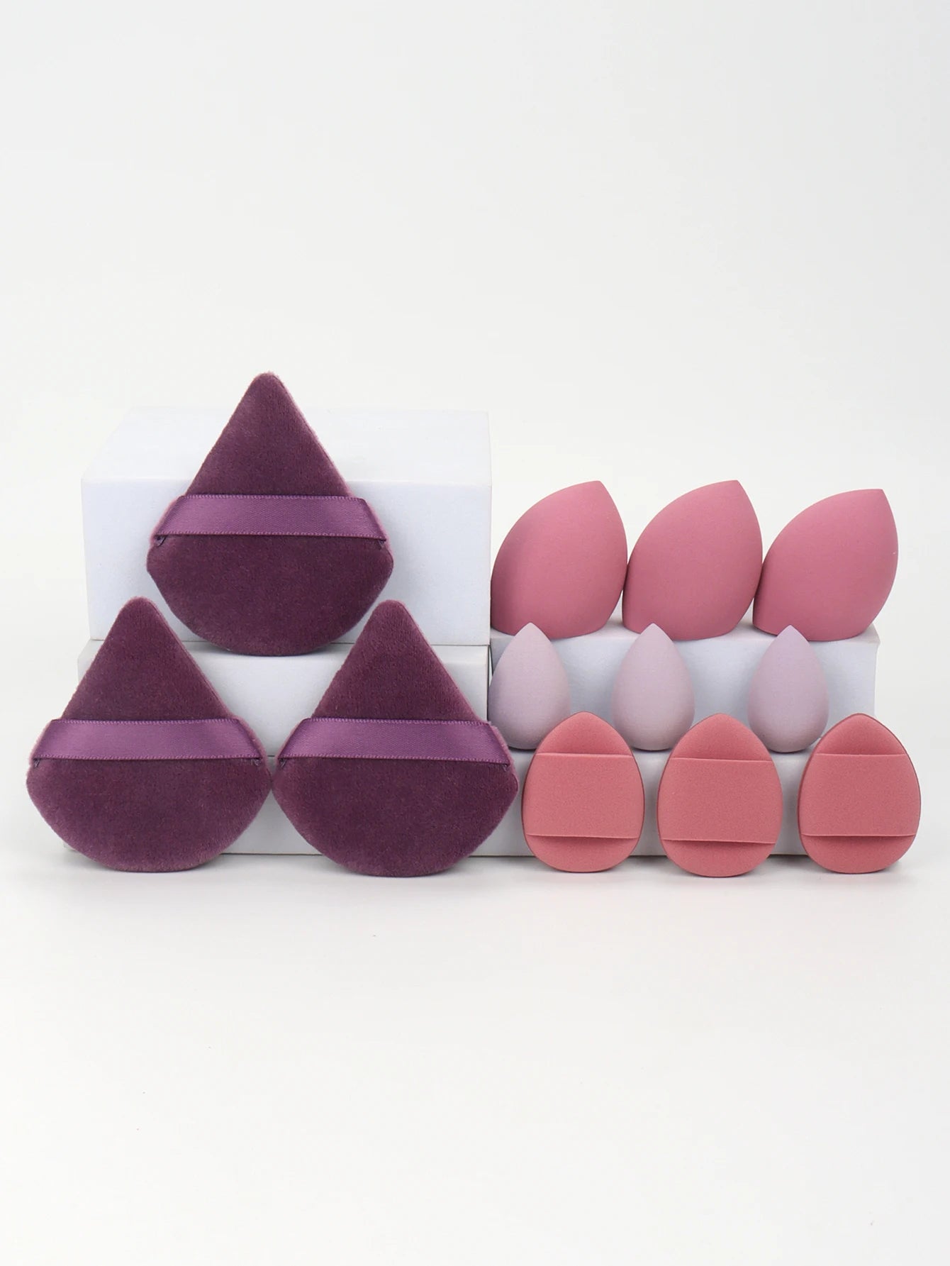 12-Piece All-Purpose Makeup Sponge Set – Powder Puffs, Beauty Eggs & Mini Cushions