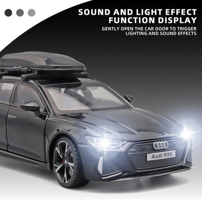 1/32 RS6 Alloy Diecast Toy Car Model with Sound, Light, and Opening Doors - Vehicle Collection for Boys and Adults, Festival Gift