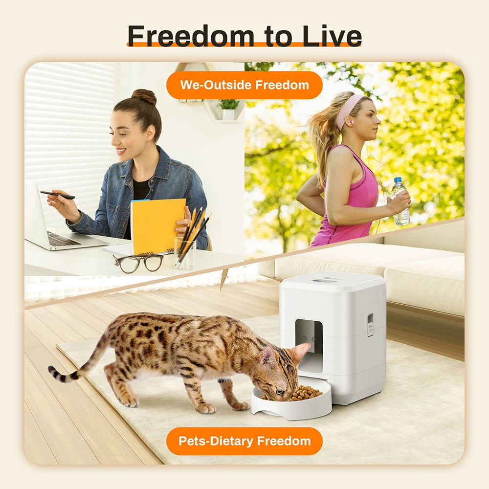 2L Smart Automatic Pet Feeder with Timer & WiFi App for Dogs & Cats