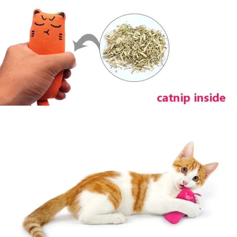 Pet Toy with Rustle Sound & Catnip Plush Catnip Toy for Cats & Kittens Teeth Grinding Pillow