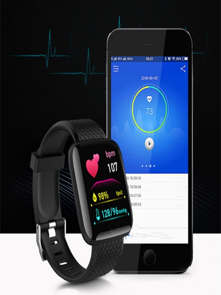 Smartwatch for Men & Women, Fitness Tracker, Message Notifications, Wristwatch with Heart Rate Monitor, Birthday Gift for Android/iOS