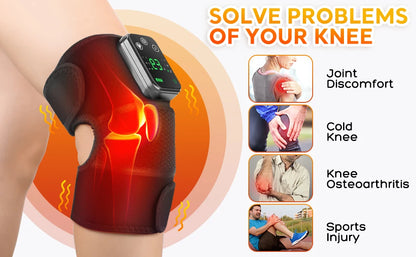 3 in 1 Shoulder Knee Elbow Heated Vibration Knee Massager Pad for Joint Pain Relief Health Care Shoulder Arthritis Support Belt