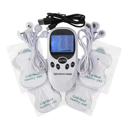 Digital TENS Machine EMS Massager - Electric Pulse Muscle Stimulator for Back & Neck with Electrode Pads