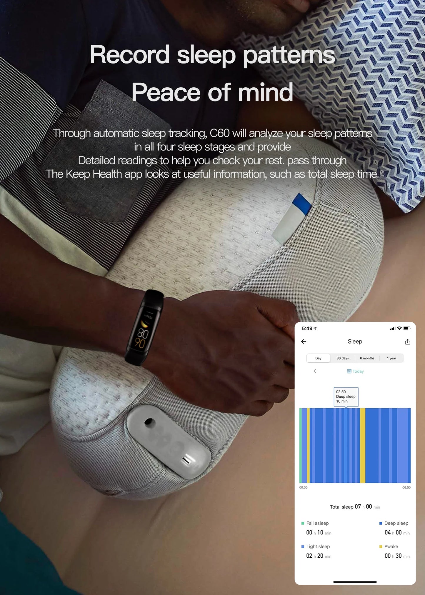 AMOLED Smartwatch with Body Temperature Monitor, Fitness Tracker, 3ATM Waterproof, for Men & Women, Compatible with IOS/Xiaomi