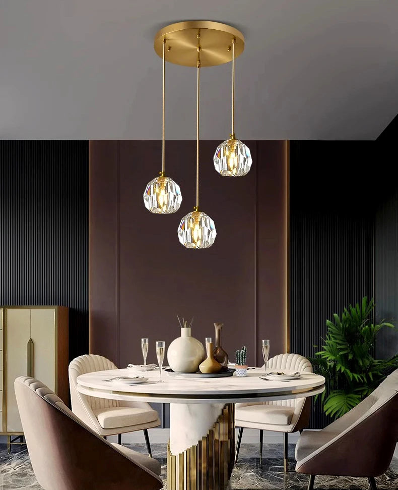 Modern Glass Pendant Lights, LED Ceiling Lamp & Hanging Chandelier for Dining Room