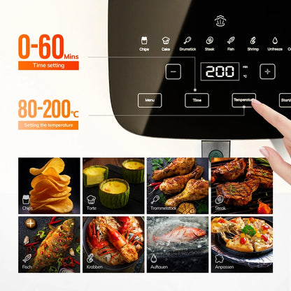 ROUNY 5L Air Fryer, Electric Oilless Cooker with Touch Control & Visible Window