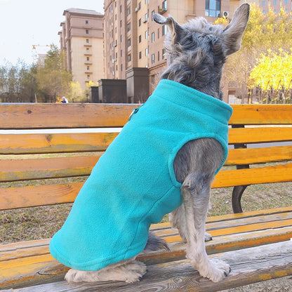 Warm Fleece Dog Jacket with D-Ring – Vest for Small Dogs & Cats, French Bulldog & Chihuahua Coat