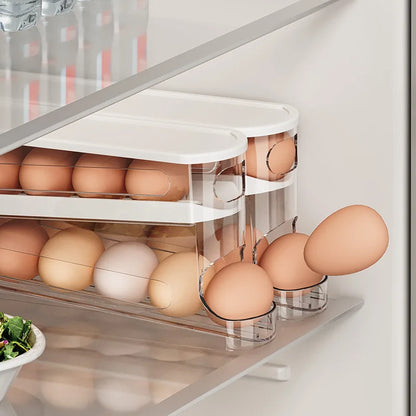 1PCS Automatic Rolling Egg Storage Box, Egg Holder Rack & Organizer for Refrigerator