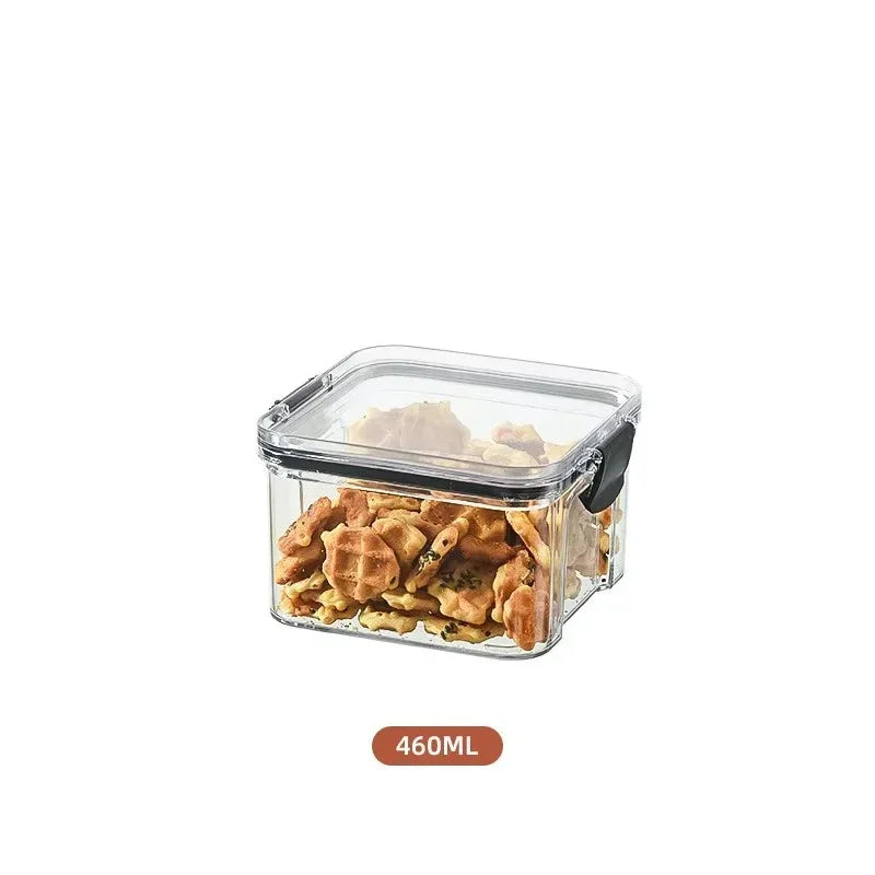 Stackable Plastic Food Storage Containers Set 460-1800ml for Grains, Tea & Snacks