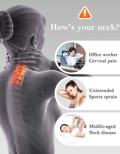 Magnetic Heated Neck Wrap for Cervical Pain Relief & Tourmaline Therapy