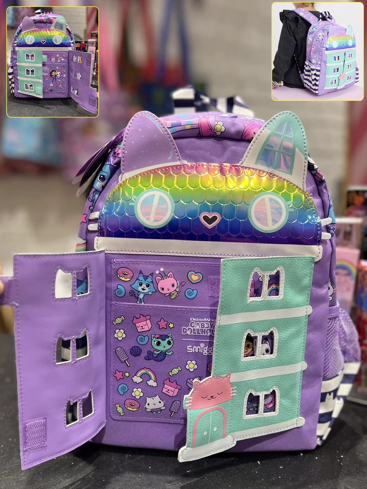 New Australia Genuine Smiggle School Bag Set for Girls with Pencil Box, Water Cup & Meal Bag
