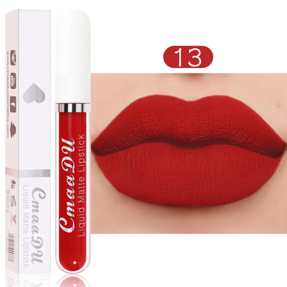 18-Color Long-Lasting Velvet Matte Liquid Lipstick Waterproof Non-Stick Cup