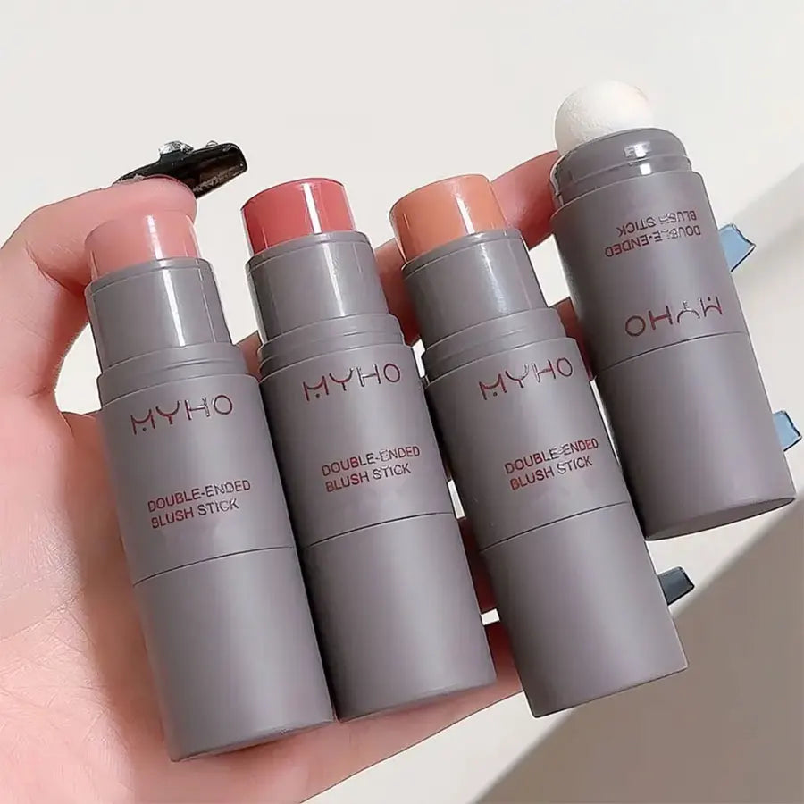 Double-Ended Blush Stick – Natural Long-Lasting Matte Creamy Rouge for Expansive Color