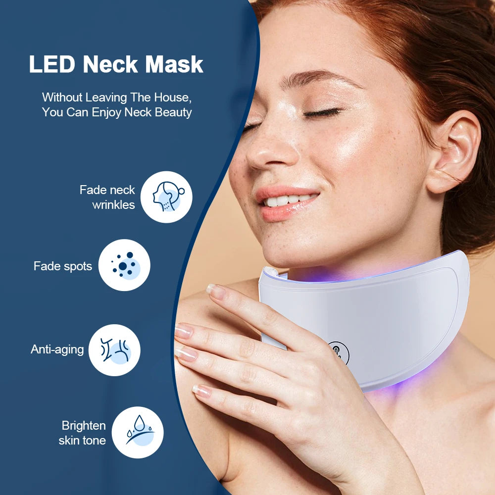 Neck LED Lift Mask - Photon Skin Tightening & Anti-Wrinkle Beauty Device for Neck Rejuvenation
