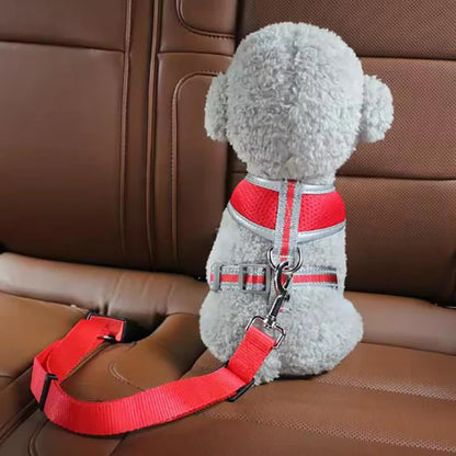 New Dog Car Seat Belt Safety Protector Travel Accessories Leash Collar Breakaway Solid Car Harness